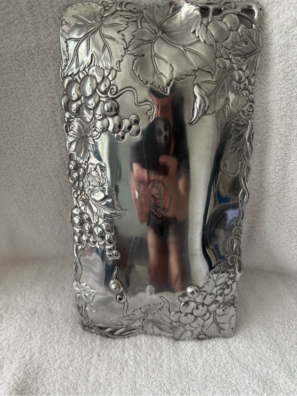 Arthur Court Silver Grape Motif Serving Tray - Picture 3 of 7